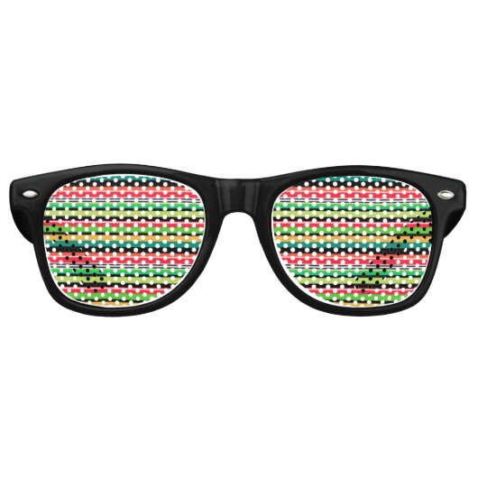 Lunettes De Fête Retro Rayures colorées douces (Devant)