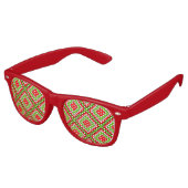 Lunettes De Fête Retro Red & Green Diamond Geometric (Angulaire)