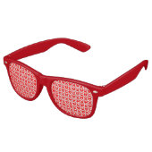 Lunettes De Fête Retro Red White Hearts Pattern (Angulaire)