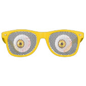 Lunettes De Fête Retro REGARDEZ dans l'oeil jaune sans clignotant (Devant)