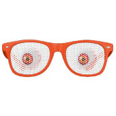 Lunettes De Fête Retro REGARDEZ dans l'oeil orange sans clignotant (Devant)