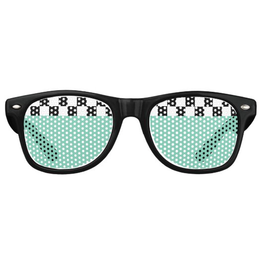 Lunettes De Fête Retro rétro checkers (Devant)