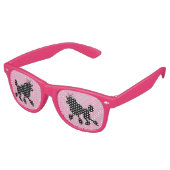 Lunettes De Fête Retro Retro Rockabilly 1950 Poodles noirs (Angulaire)