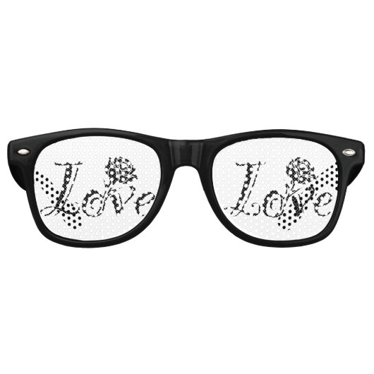 Lunettes De Fête Retro Rose d'amour (Devant)