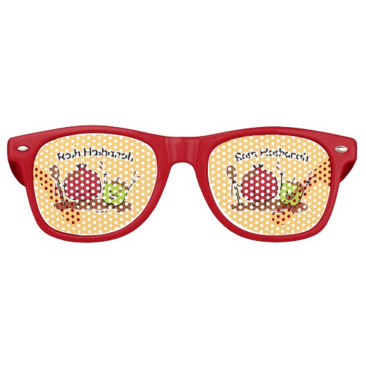 Lunettes De Fête Retro Rosh Hashanah pomme grenade miel juif nouveau (Devant)
