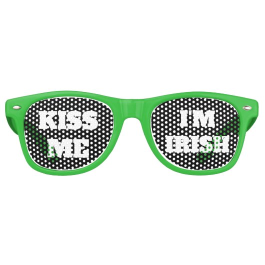 Lunettes De Fête Retro Saint Patricks Day Embrasse-moi Je suis Irish Fun  (Devant)