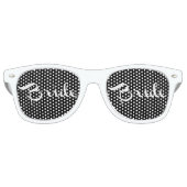 Lunettes De Fête Retro Script rétro de mariée blanc (Devant)