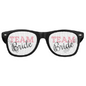 Lunettes De Fête Retro Script rose de l'équipe (Devant)