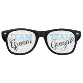Lunettes De Fête Retro Script Team Groom (Devant)