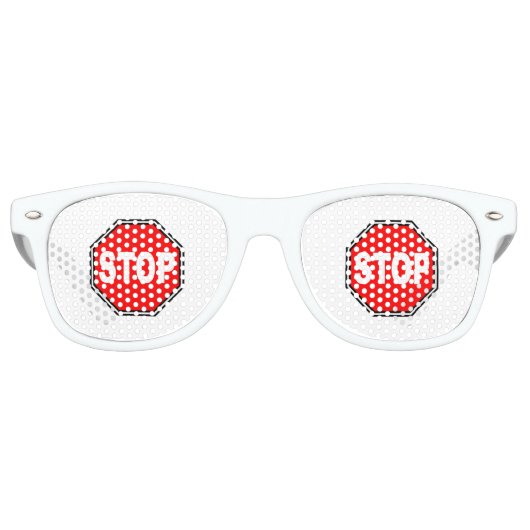Lunettes De Fête Retro Signal d'arrêt standard (Devant)