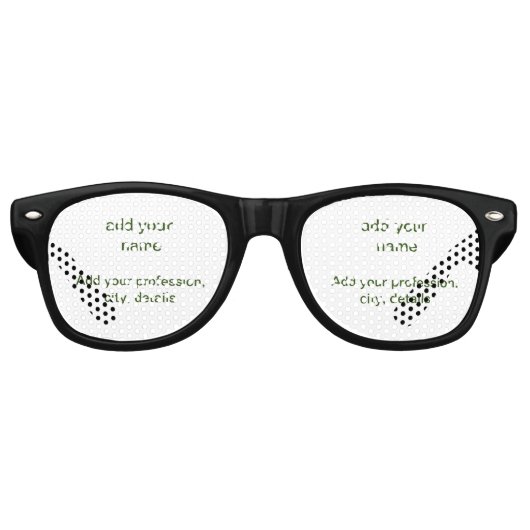 Lunettes De Fête Retro Simple vert minimal ajouter votre nom de texte pho (Devant)