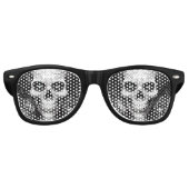 Lunettes De Fête Retro Skeleton gothique Crâne noir et blanc Halloween (Devant)