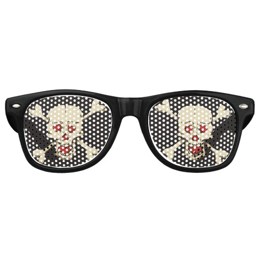 Lunettes De Fête Retro Skull with Hearts (Devant)