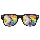Lunettes De Fête Retro SlipperyJoe Intersex Progrès Fierté Drapeau arc-en (Devant)