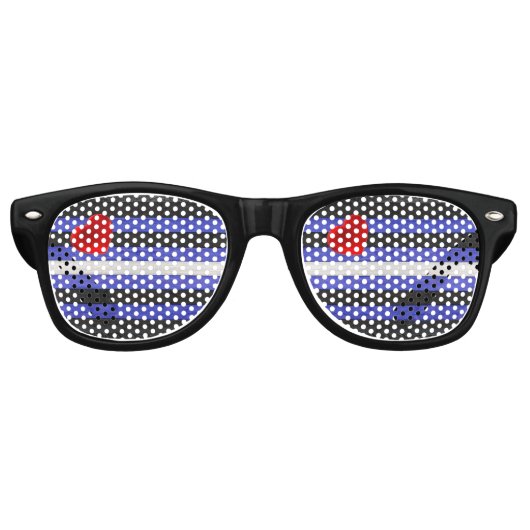 Lunettes De Fête Retro SlipperyJoe's cuir drapeau orgueil noir bleu royal (Devant)