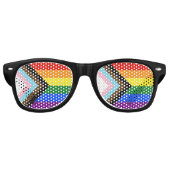 Lunettes De Fête Retro SlipperyJoe's Progress Pride Drapeaux gay cadeaux  (Devant)