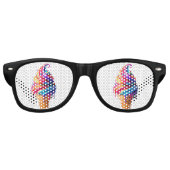 Lunettes De Fête Retro SlipperyJoe's vibrante crème glacée cone classique (Devant)