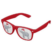 Lunettes De Fête Retro Soirée de Noël à l'éléphant blanc mignon (Angulaire)