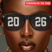 Lunettes De Fête Retro Soirée du Nouvel An noir