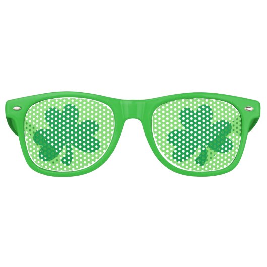 Lunettes De Fête Retro St. Patrick's Day Shamrock Pub Party Green (Devant)