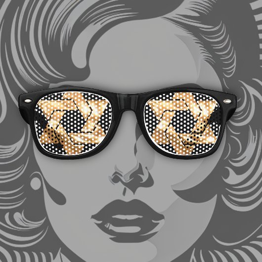 Lunettes De Fête Retro Star d'or de David Bar Mitzvah