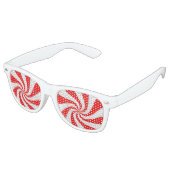 Lunettes De Fête Retro Swirl à menthe rouge et blanche (Angulaire)