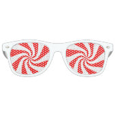 Lunettes De Fête Retro Swirl à menthe rouge et blanche (Devant)