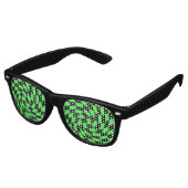 Lunettes De Fête Retro Tableau de contrôle noir vert rétro (Angulaire)