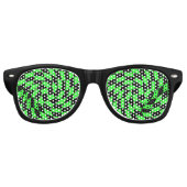 Lunettes De Fête Retro Tableau de contrôle noir vert rétro (Devant)