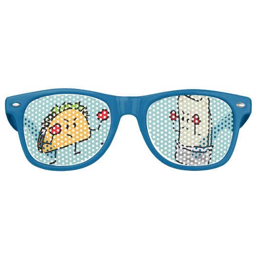 Lunettes De Fête Retro Taco contre Burrito (Devant)