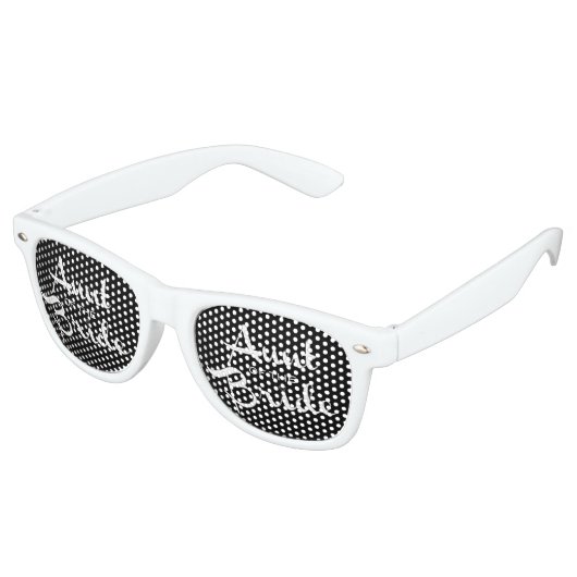 Lunettes De Fête Retro Tante blanche sur noir (Angulaire)