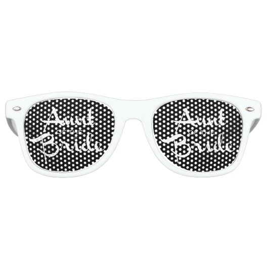 Lunettes De Fête Retro Tante blanche sur noir (Devant)