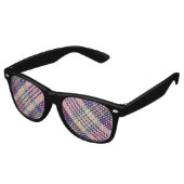 Lunettes De Fête Retro Tartan mauve, or et bleu (Angulaire)
