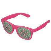Lunettes De Fête Retro Tartan vert et rose (Angulaire)