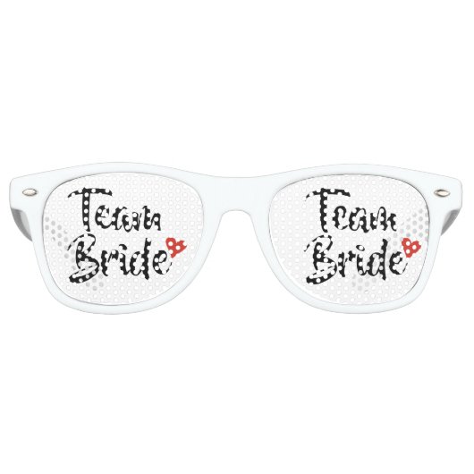 Lunettes De Fête Retro Team Bride Red Heart (Devant)
