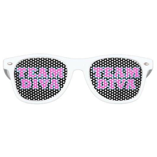 Lunettes De Fête Retro "Team Diva" (Devant)