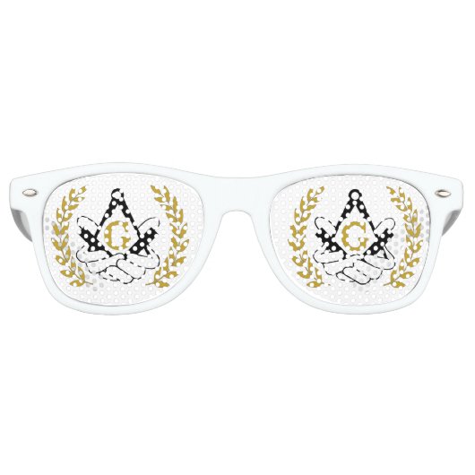 Lunettes De Fête Retro Teintes de poker maçonnique (Devant)
