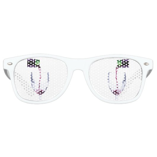 Lunettes De Fête Retro Tons de fête pour adultes, blanc (Devant)