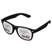 Lunettes De Fête Retro Train rouge "Votre nom" Joyeux anniversaire (Angulaire)