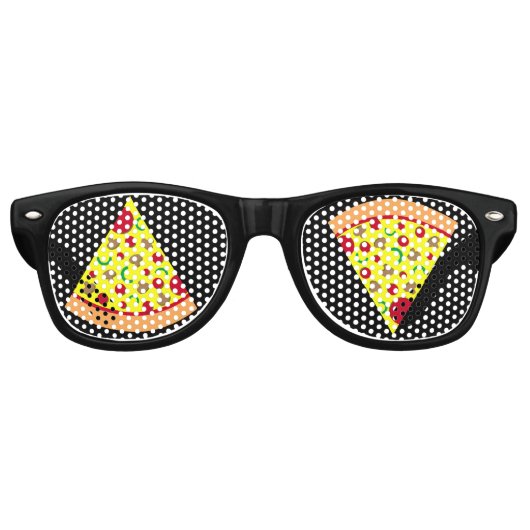 Lunettes De Fête Retro Tranche de pizza au pepperoni (Devant)