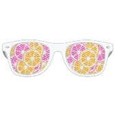 Lunettes De Fête Retro Tranches d'agrumes rose orange (Devant)