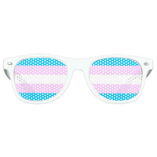 Lunettes De Fête Retro Trans Pride ! (Devant)
