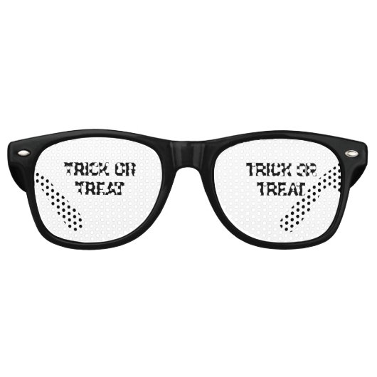 Lunettes De Fête Retro Trick ou. Traiter Halloween éffrayant noir simple (Devant)
