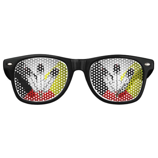 Lunettes De Fête Retro Trois plumes (Devant)