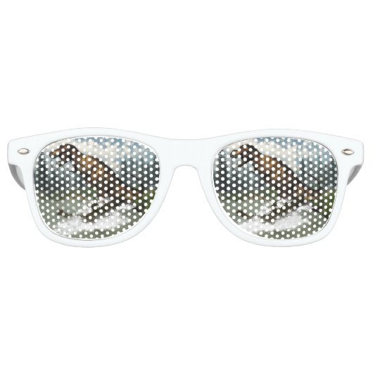 Lunettes De Fête Retro Tyrannosaurus rex dinosaure attaqué par deinosuchu (Devant)