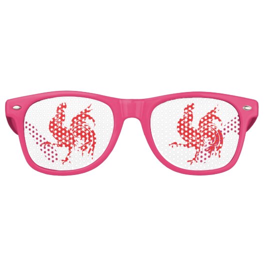 Lunettes De Fête Retro Un coq rouge (Devant)