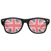 Lunettes De Fête Retro UNION JACK FLAG grunge + votre idée (Devant)