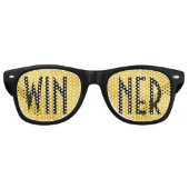 Lunettes De Fête Retro Uniquement Arrière - plan couleur - or scintille + (Devant)