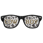 Lunettes De Fête Retro Vache Boy Vache motif arrière - plan (Devant)