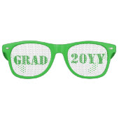 Lunettes De Fête Retro Vert et blanc Grad 2016 Conception de texte (Devant)